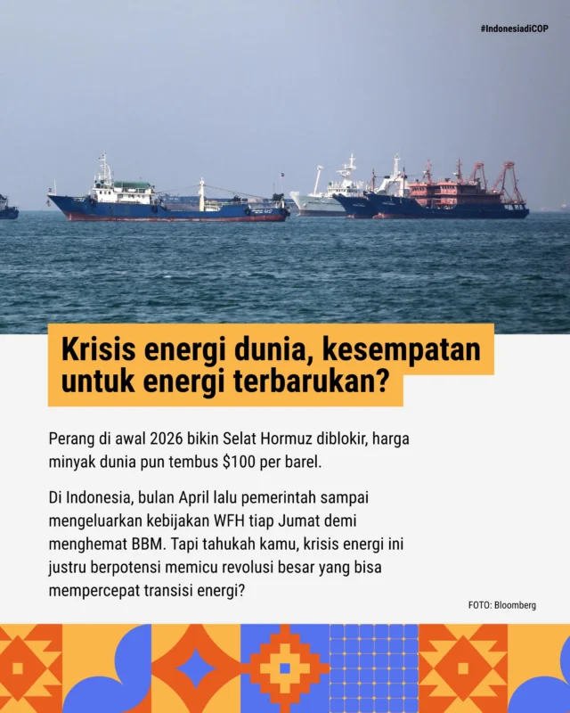 WFH sounds fun, tapi kalau disebut solusi di tengah krisis energi.. Hmm, agak ragu.

Bukan cuma kita aja yang ragu, tapi ternyata para pakar ekonomi juga menilai kebijakan WFH nggak ngaruh banyak. Soalnya, sebagian besar konsumsi BBM kita lebih banyak didorong oleh sektor logistik.

Kebijakan negara lain gimana? Negara-negara Eropa justru makin gaspol pindah ke energi bersih. Dengan ini, mereka bisa mandiri energi dan gak lagi bergantung dengan fosil. 

Indonesia… When yh?
#EnergiTerbarukan #IndonesiadiCOP #KrisisEnergi #WFH #bbmnaik